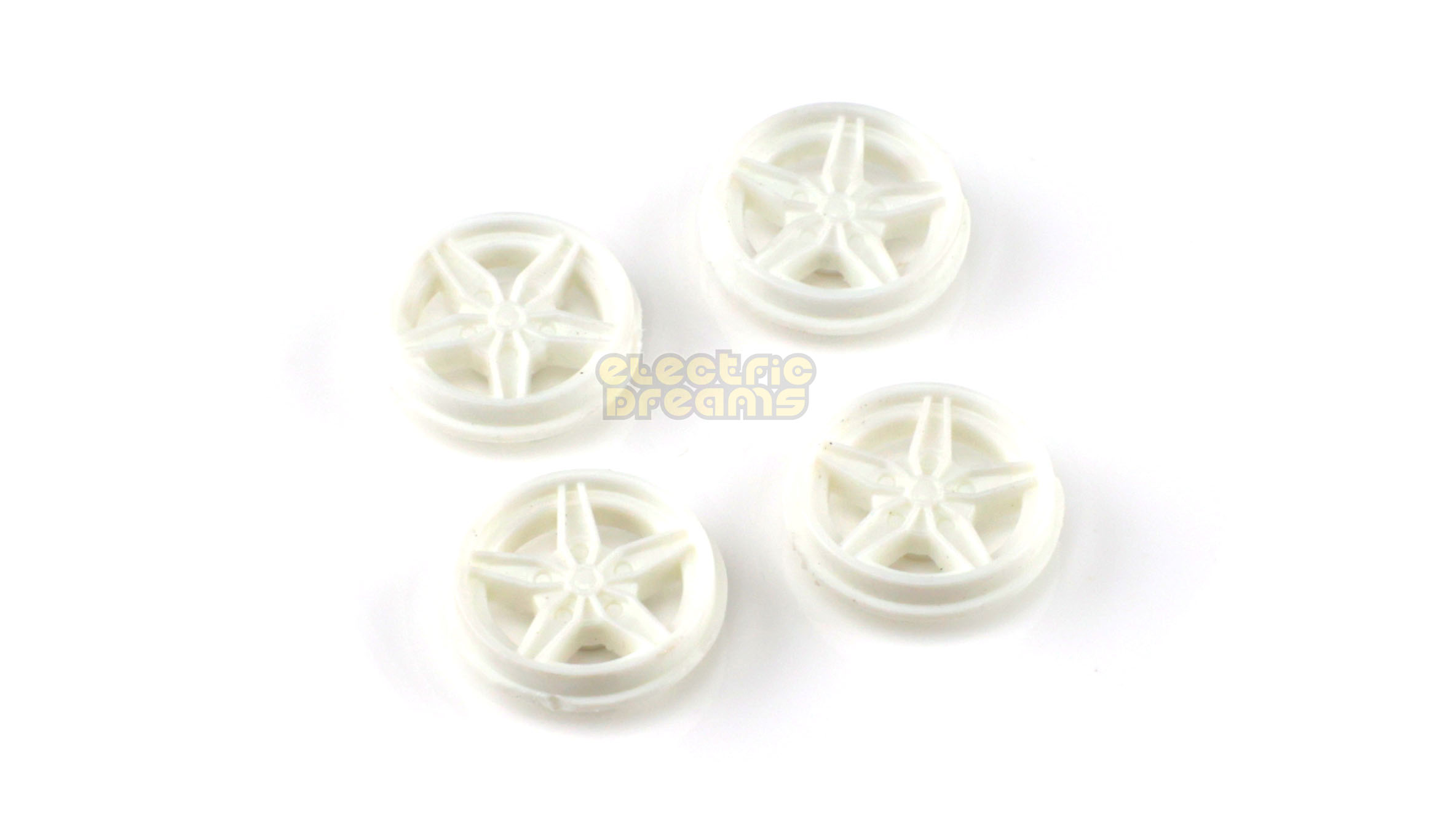 Team Slot T15002 - 15mm Pro Wheel Inserts - Lancia Stratos - Fronts - White - pack of 4